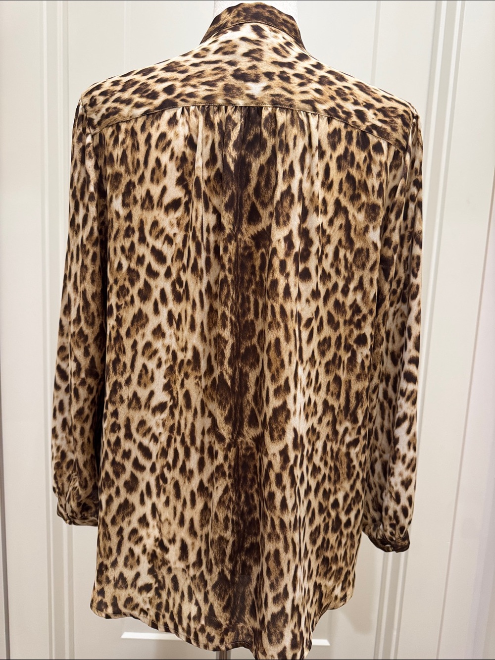 J. Crew Leopard Print Tie-Neck Blouse - Picture 5 of 7